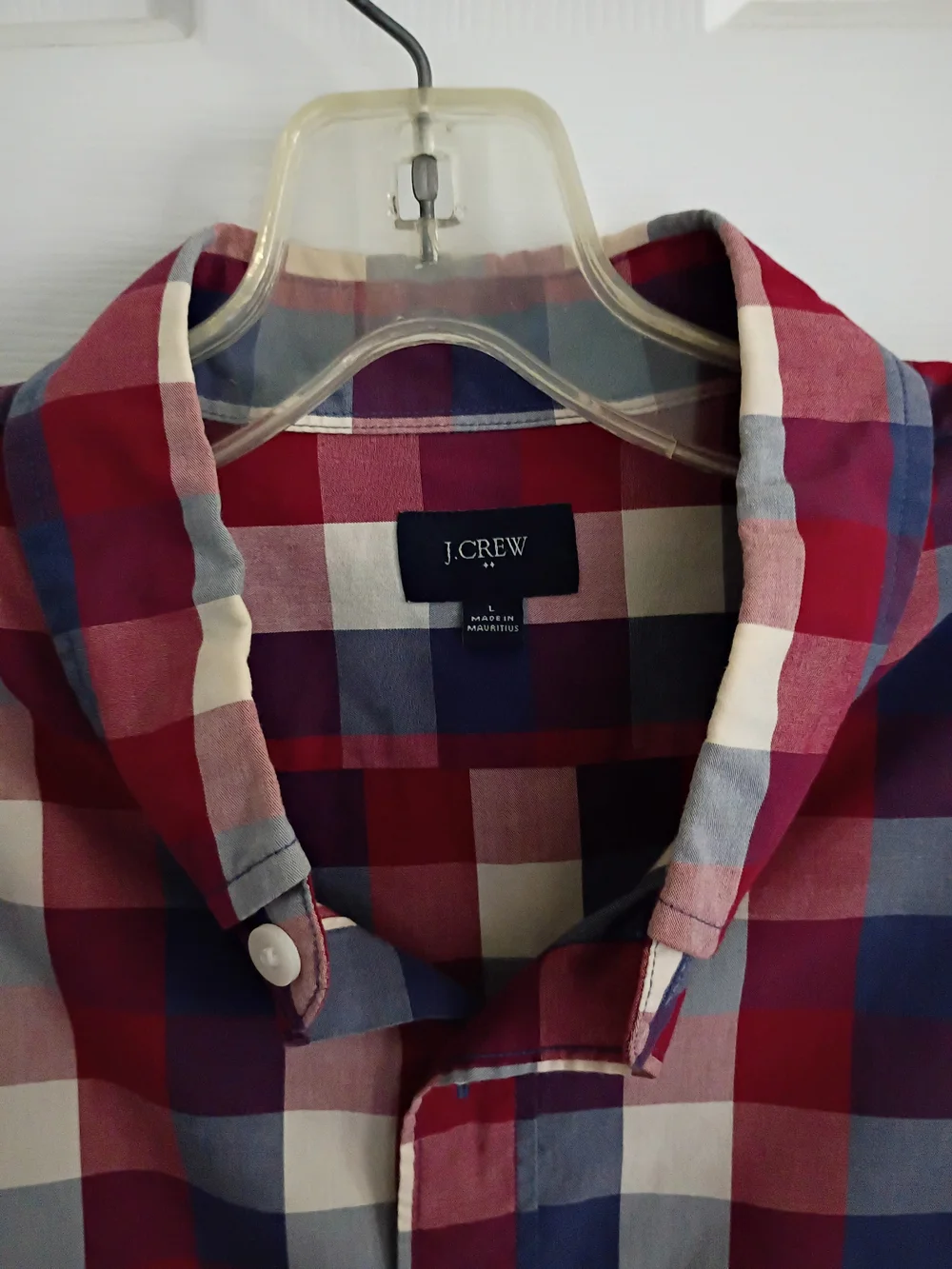 J.Crew Men’s Red and Blue Plaid Button-Down Shirt